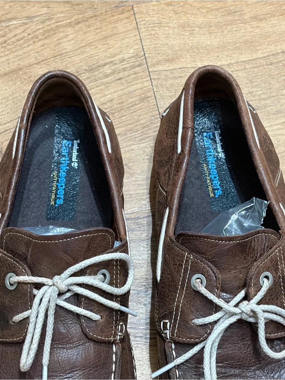 Timberland earthkepers men’s 9.5M brown leather 2 eye boat shoe moc toe